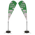 8' Streamline Tear Drop Sail Sign Kit Double-Sided w/Scissor Base